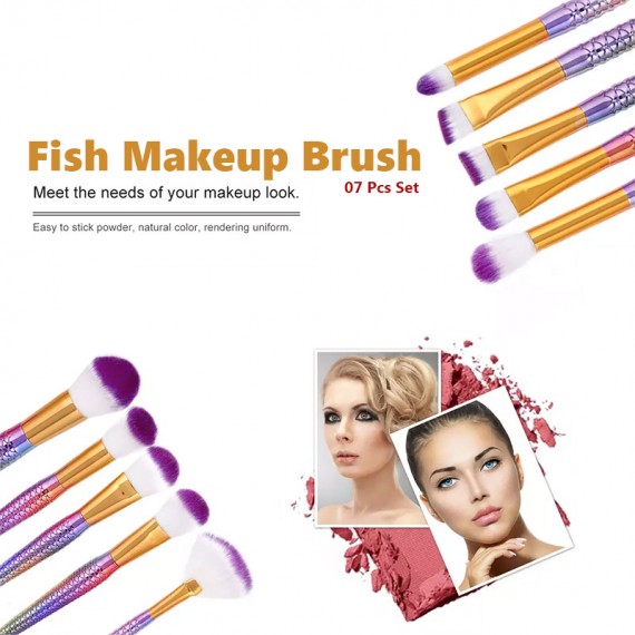 Fish Makeup Brush 7 Pcs Set 