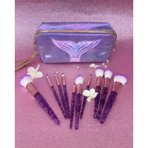 Mermaid Brush 10 Pcs Set with Beautiful Pouch