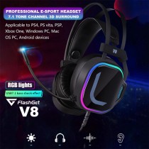 FlashGet V8 Gaming Headset RGB Lighting