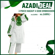 AZADI DEAL 2 PIECE HAEAVY 4 SIDE EMBROIDERED