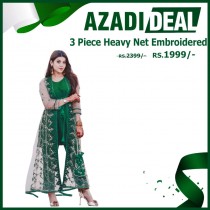 Azadi Deal 3 Piece Heavy Net Embroidered Suit