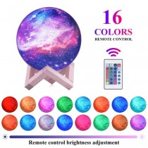 Rechargeable Moon Light 16 Colors Lamp with Wooden Stand