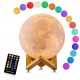 Rechargeable Moon Light 16 Colors Lamp with Wooden Stand