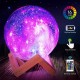 Rechargeable Moon Light 16 Colors Lamp with Wooden Stand