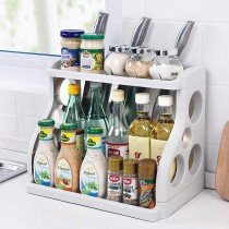 Double Layers Kitchen Shelf Seasoning Storage Rack