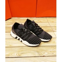 Black Gray Stripped Style Casual Shoes