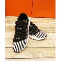 Black White Stripped Style Casual Shoes