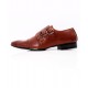 Brown Tri-Strap Buckle Stylish Formal Shoes