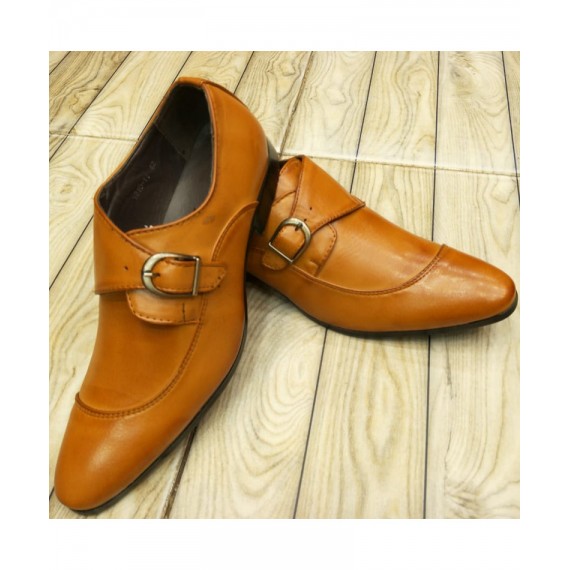 Camel Brown Buckle Style Formal Shoes