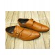 Camel Brown Buckle Style Formal Shoes