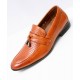 Camel Brown Strap Tassels Design Formal Shoes