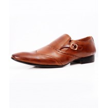 Brown Side Buckle Stylish Formal Shoes