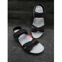 Black White Two-Strap Design Casual Sandal