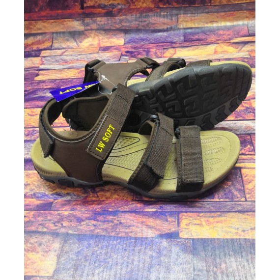 Brown Tri-Strap Stylish Design Casual Sandal