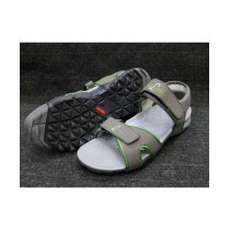 Gray Green Two-Strap Design Casual Sandal