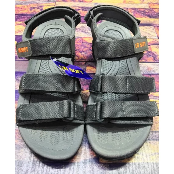 Gray Tri-Strap Stylish Design Casual Sandal