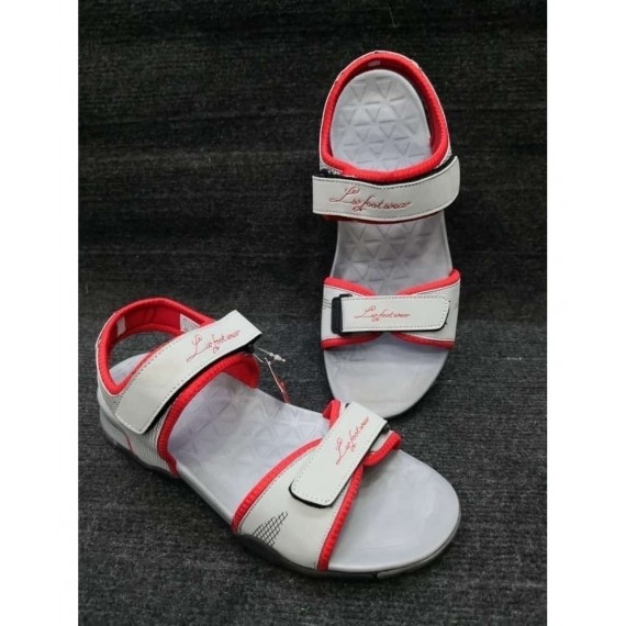 White Red Two-Strap Design Casual Sandal