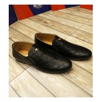 Black Cross Threaded Style Loafers