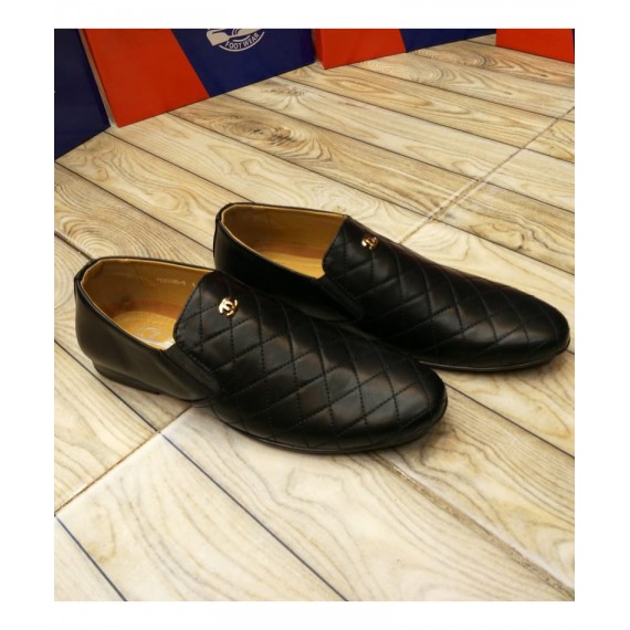 Black Cross Threaded Style Loafers