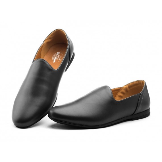 Black Plain Stylish Slip On Loafers