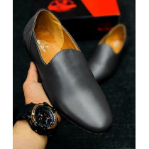 Black Plain Stylish Slip On Loafers