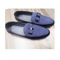 Blue Stylish Design Slip-On Loafers