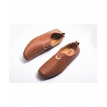 Brown Dotted Stylish Stirched Design Loafers