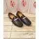 Brown White Stitched Design Slip-on Loafers