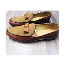 Khaki Stylish Design Slip-On Loafers