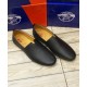 Matt Black Stitched Design Loafers