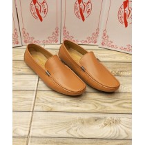 Mustard Stitched Design Slip-on Loafers