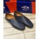 Navy Blue Dotted Pattern Design Loafers