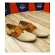 Off White Brown Bow Knotted Style Loafers