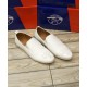 Plain White Dotted Stitched Design Loafers