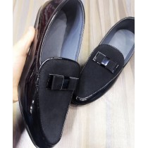 Shiny Black Stylish Design Slip-On Loafers