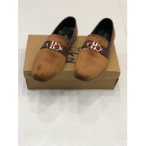 Velvet Style Brown Loafer Shoes