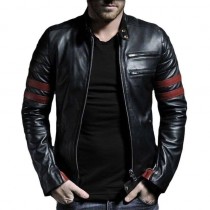 High-Street Men Faux Leather Jacket