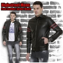 High-Street Men Faux Leather Jacket