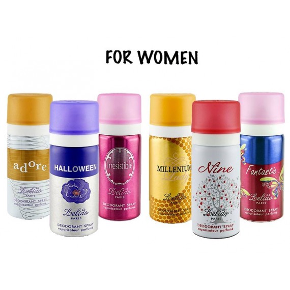 Pack of 6 Lelido Paris Deodorants for Women