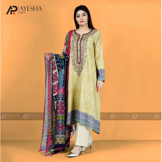 AYESHA PRET 3 PIECE  STICHED PRINTED LAWN MB-320