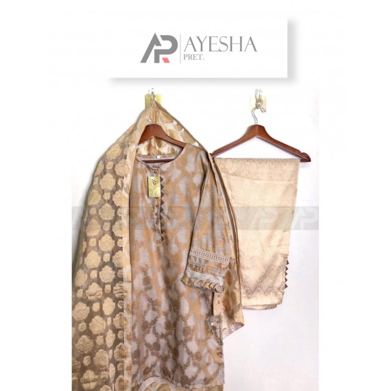 Cotton Jacquard 3pcs By AYESHA PRET