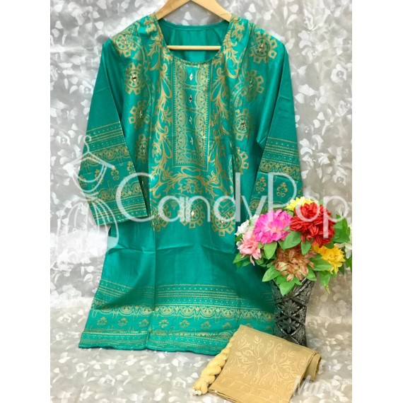 Eid Collection Cotton Stitched 3 Pcs Suit MB-291