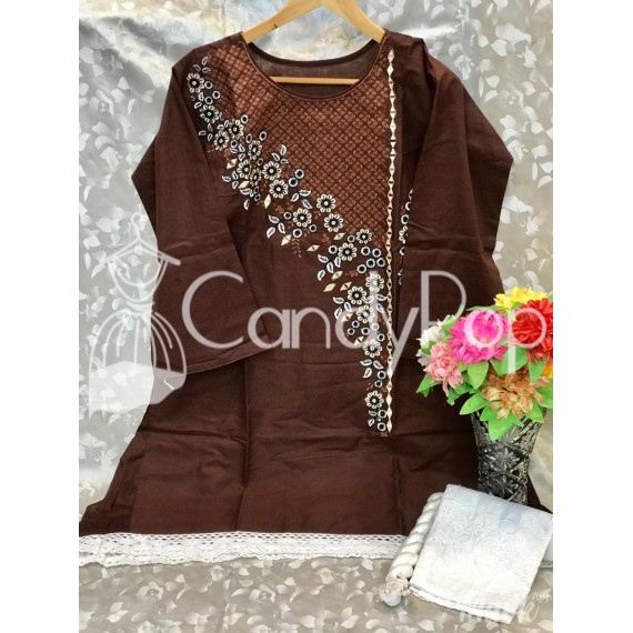 Eid Collection Cotton Stitched 3 Pcs Suit