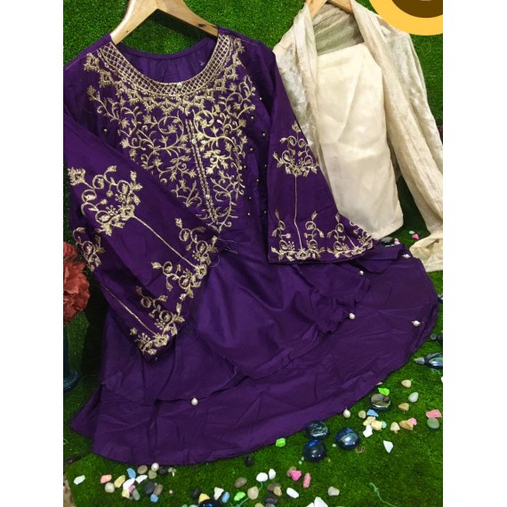 Eid Collection Heavy Embroidery Double Border 3Pcs MB-302