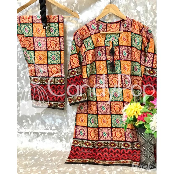 Eid Collection Lawn Stitched 3 Pcs Suit