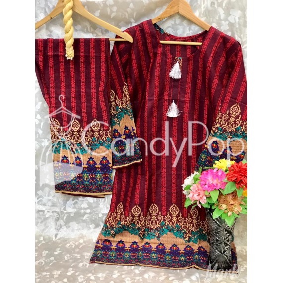 Eid Collection Lawn Stitched 3 Pcs Suit MB-271