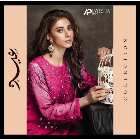 EID SPECIAL HANDWORK CHIFFON COLLECTION BY AYESHAPRET  MB-353