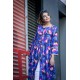 Flowers Printed Front Cut Long Frock