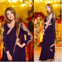 KINZA HASHMI EMBROIDERED CHIFFON SAREE 2021 MB-68