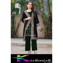 Kishmish 3 Pcs Embroidery Gown Style Suit BRL-0147